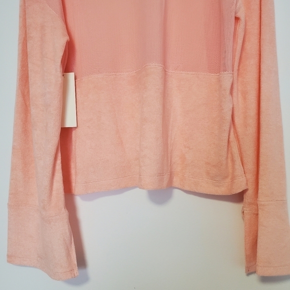 C&C California Peach Mesh and Terry cloth Crewneck Sweater - Picture 6 of 15